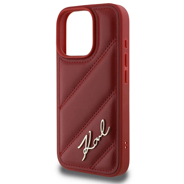Karl Lagerfeld Hülle für iPhone 16 Pro – Rotes Luxus-Design mit Kult-Faktor