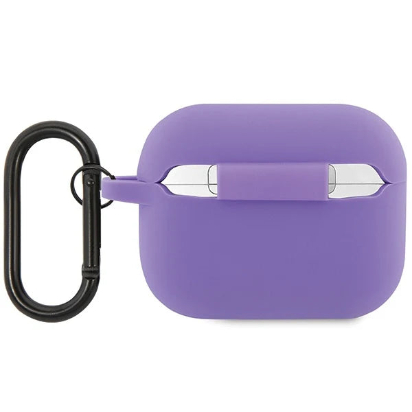 AirPods Pro 2 Hülle – Lila Silikon Case von Lacoste mit Karabiner