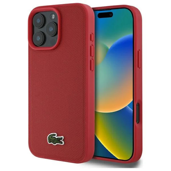 Lacoste Hülle für iPhone 16 Pro – Rot – Original & MagSafe-kompatibel