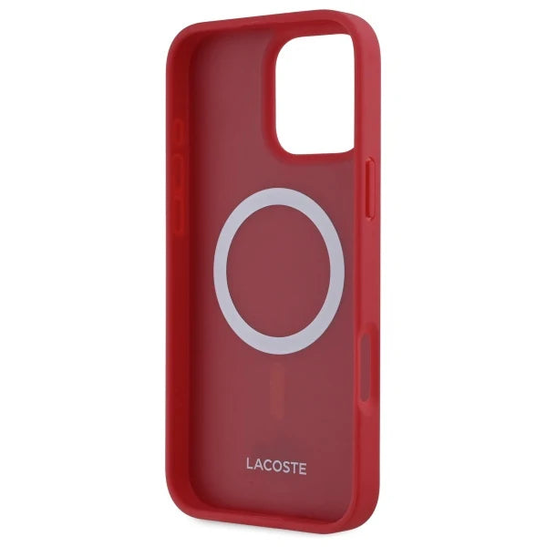 Lacoste Hülle für iPhone 16 Pro – Rot – Original & MagSafe-kompatibel