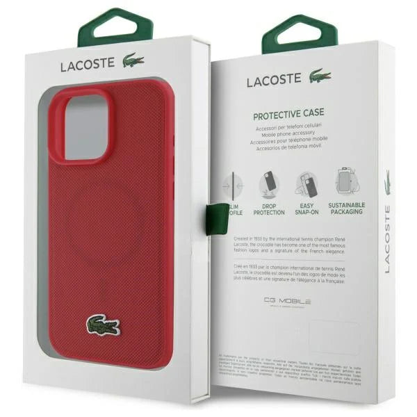 Lacoste Hülle für iPhone 16 Pro – Rot – Original & MagSafe-kompatibel