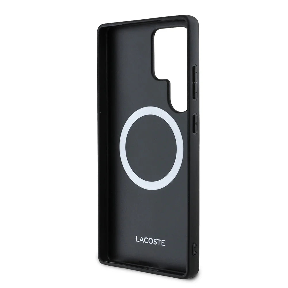 Lacoste Hardcase für Samsung Galaxy S25 Ultra – Schwarz | MagSafe-kompatibel
