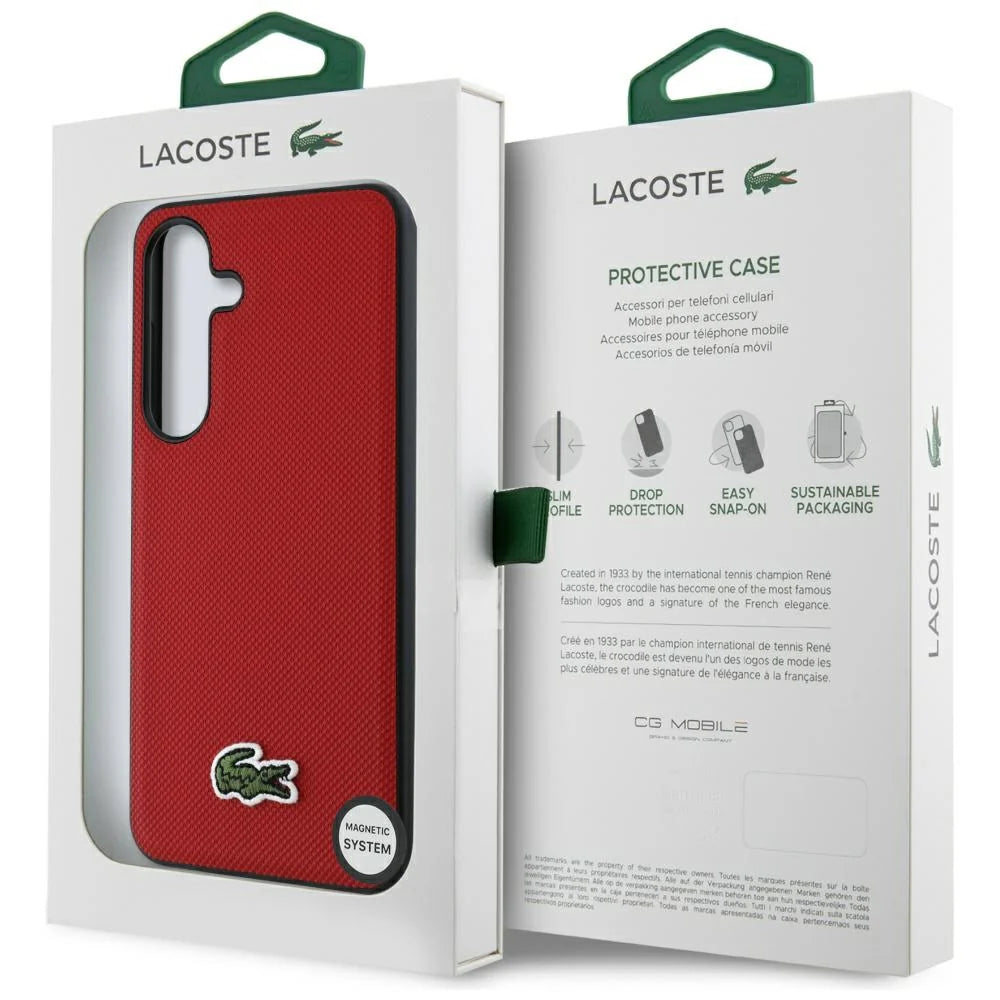 Lacoste PVC Hardcase für Samsung Galaxy S25 – Rot