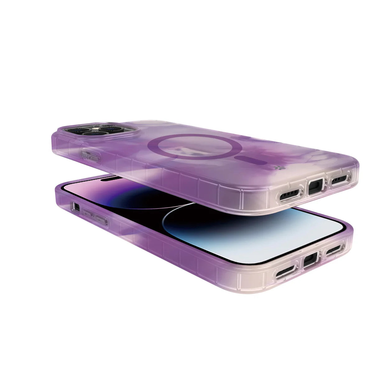 Celly MagSafe Case für iPhone 15 Pro Max – Violet Marble