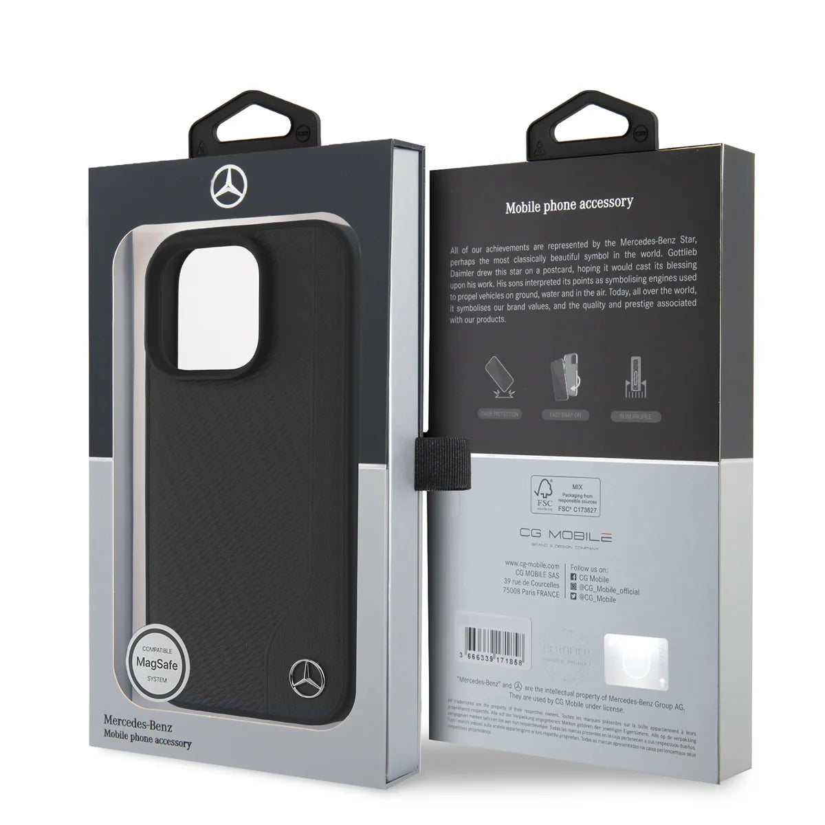 Mercedes-Benz Handyhülle für iPhone 16 Pro Max – Schwarz | Offizielles Lizenzprodukt