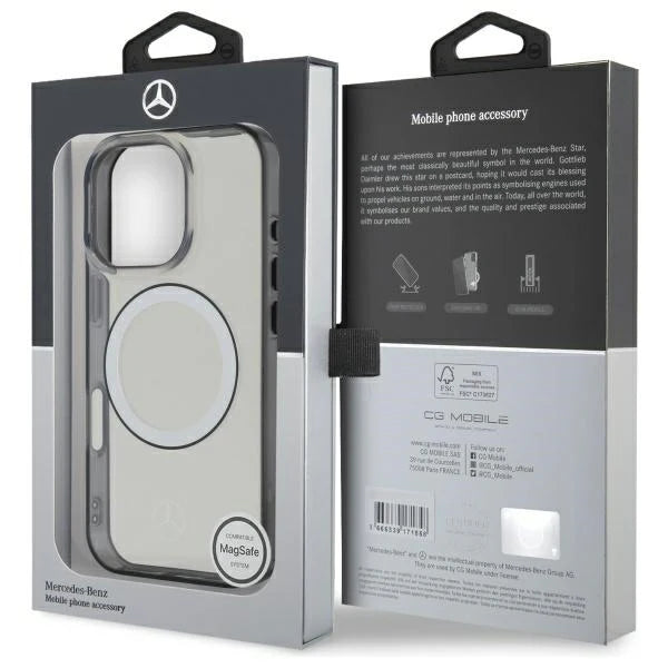 Mercedes-Benz MagSafe Hülle für iPhone 16 Pro Max – Transparent mit Logo