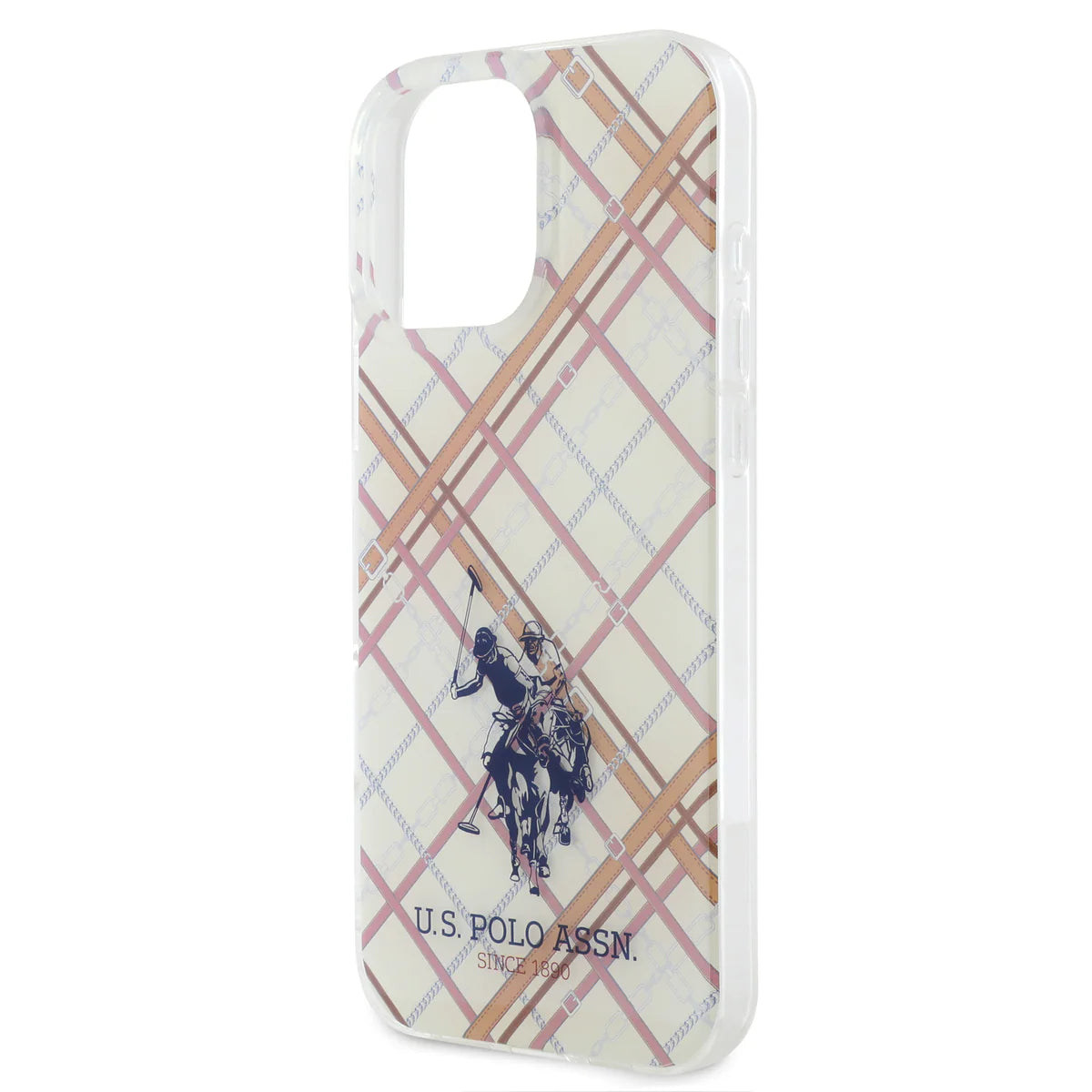 U.S. Polo Assn. Hülle für iPhone 16 Pro – Transparent mit klassischem Polo-Muster