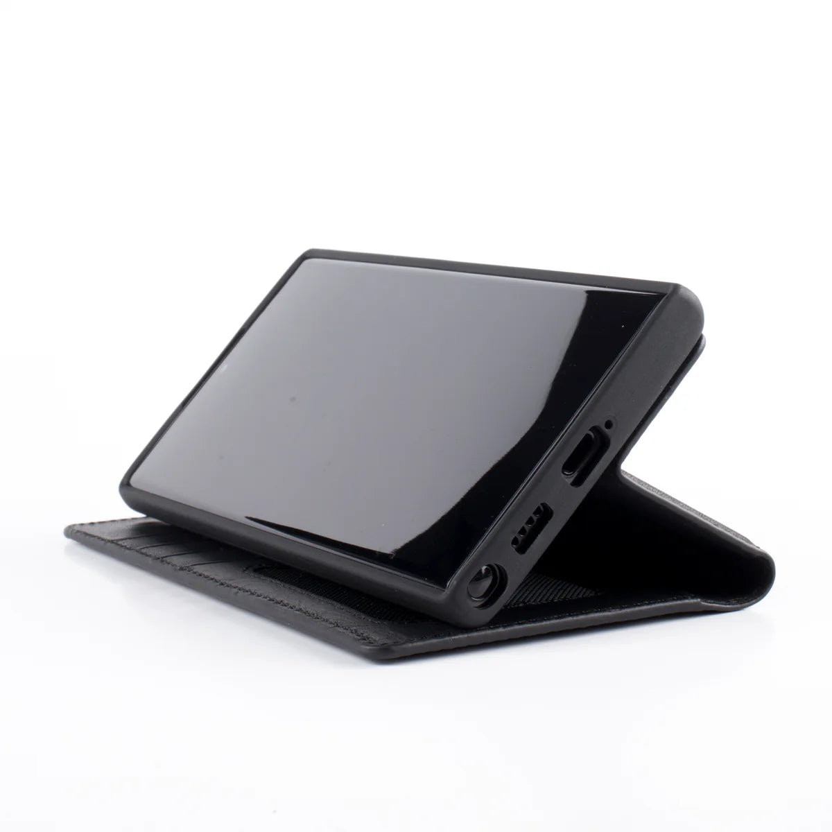 Wachikops Echtleder Wallet Case für Samsung Galaxy S25 – Schwarz