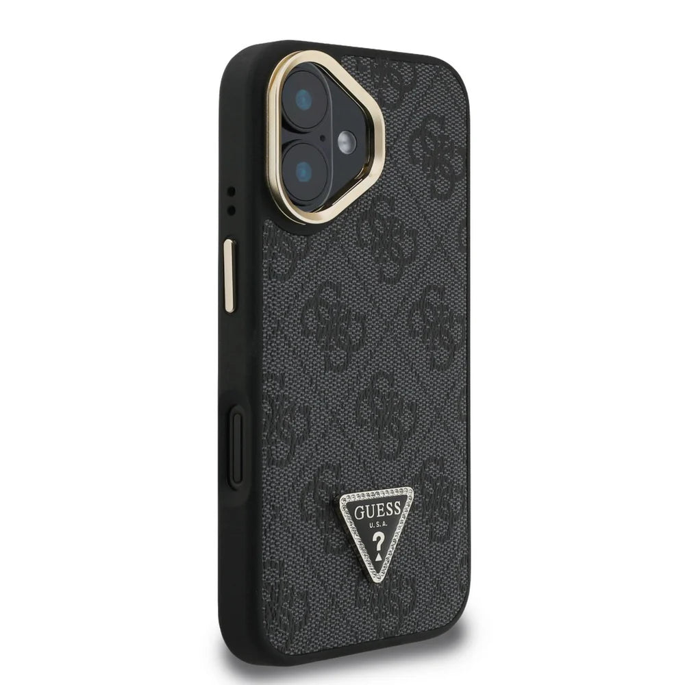 Guess 4G Ring Case für iPhone 16 – Schwarz/Gold