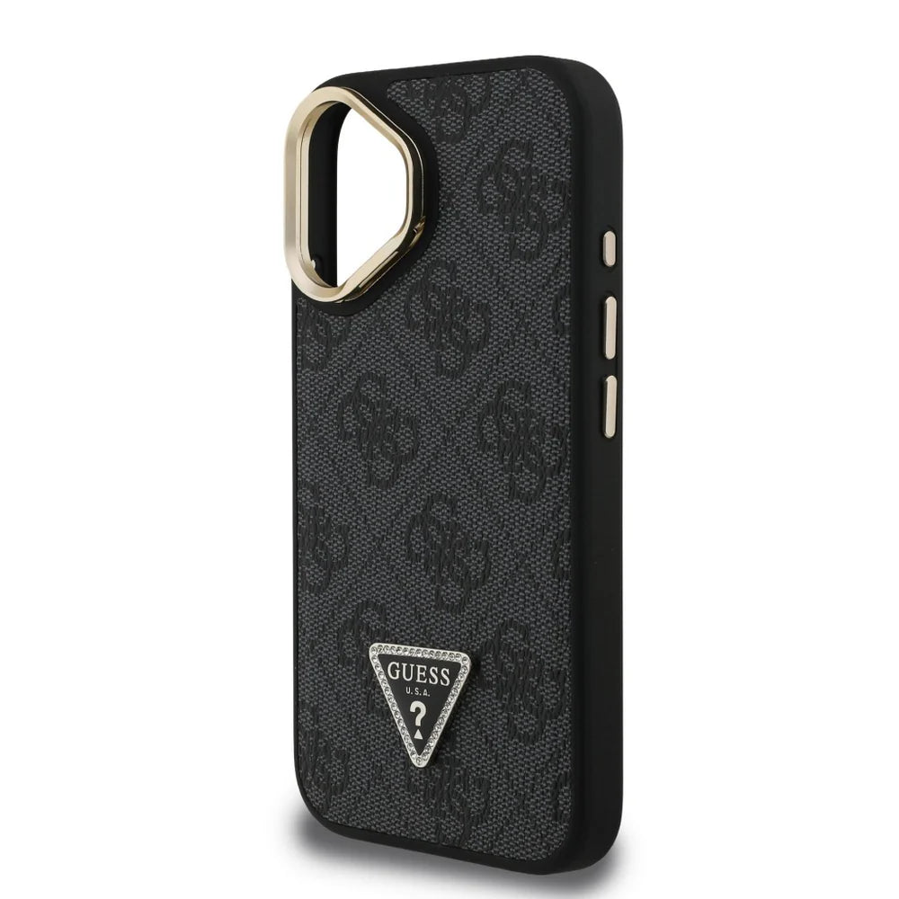 Guess 4G Ring Case für iPhone 16 – Schwarz/Gold