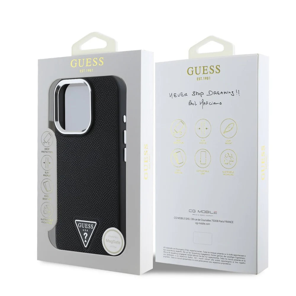 Guess Hülle für iPhone 16 Pro Max – Schwarzes Design mit Logo