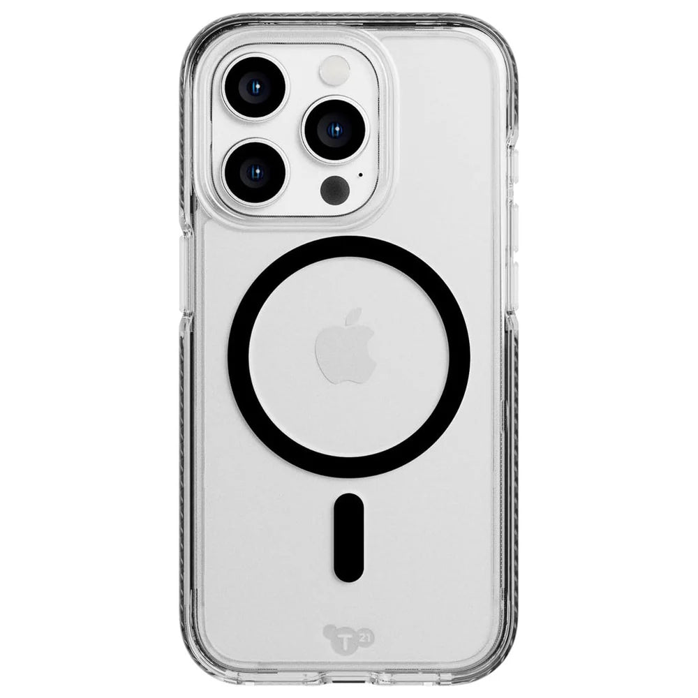 Tech21 Evo Clear MagSafe Hülle für iPhone 15 Pro Max – Transparent, FlexShock™ Schutz, UV-beständig