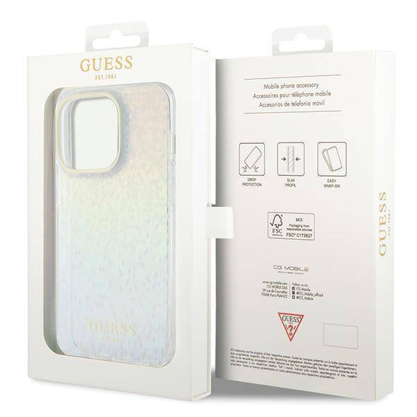 Guess Faceted Mirror Disco Hülle für iPhone 15 Pro Max – Iridescent