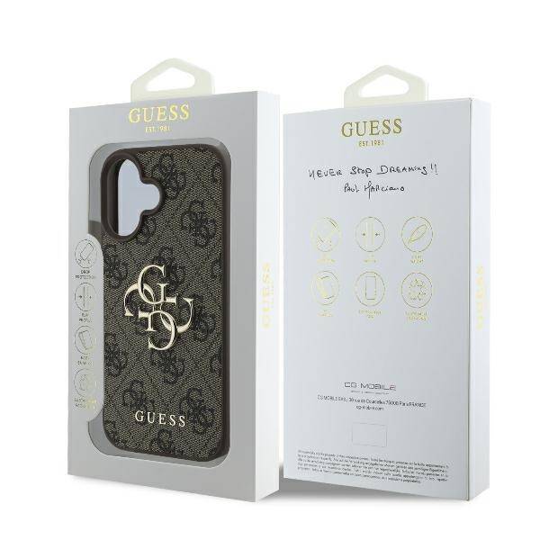 GUESS 4G Big Logo Hülle – für iPhone 16 (Braun)