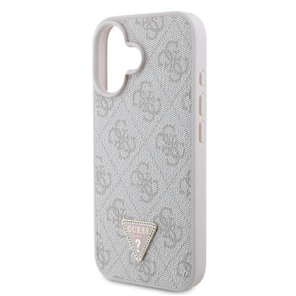 GUESS 4G Triangle Strass Hülle – für iPhone 16 (Rosa)