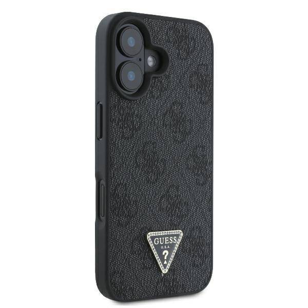 GUESS Crossbody Hülle mit Strass-Logo & Kette – für iPhone 16 (Schwarz)
