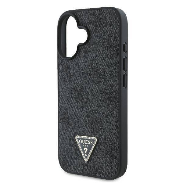 GUESS Crossbody Hülle mit Strass-Logo & Kette – für iPhone 16 (Schwarz)