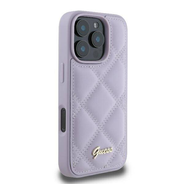 GUESS Quilted Hülle Lila für iPhone 16 Pro – Femininer Luxus im Steppdesign