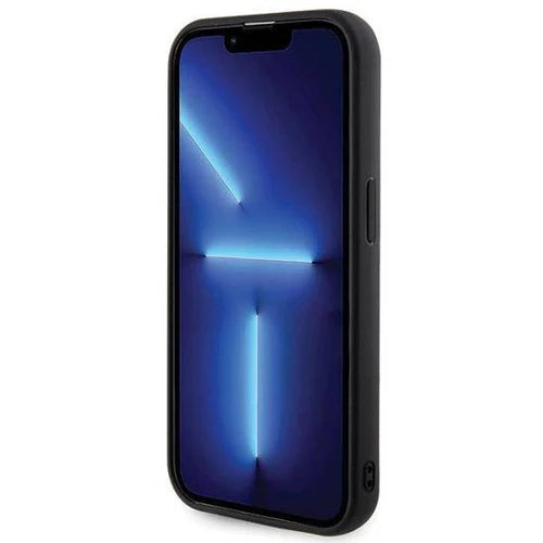 GUESS Quilted Logo Hülle – für iPhone 16 (Schwarz, gesteppt)