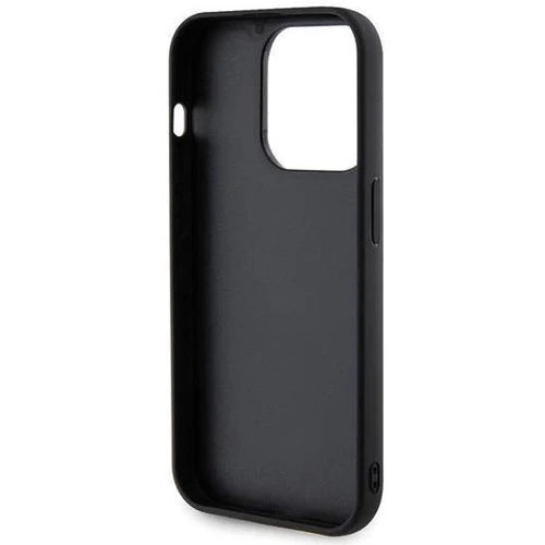 Guess Quilted Metal Logo Hülle für iPhone 15 Pro Max – Schwarz