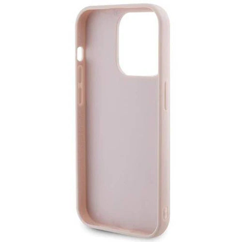 Guess Quilted Hülle für iPhone 15 Pro Max – Rosa mit Logo