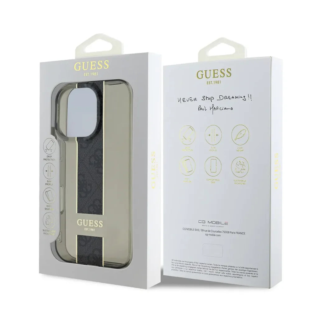 GUESS IML Middle 4G Stripe Hülle für iPhone 16 Pro – Klarheit mit Klasse