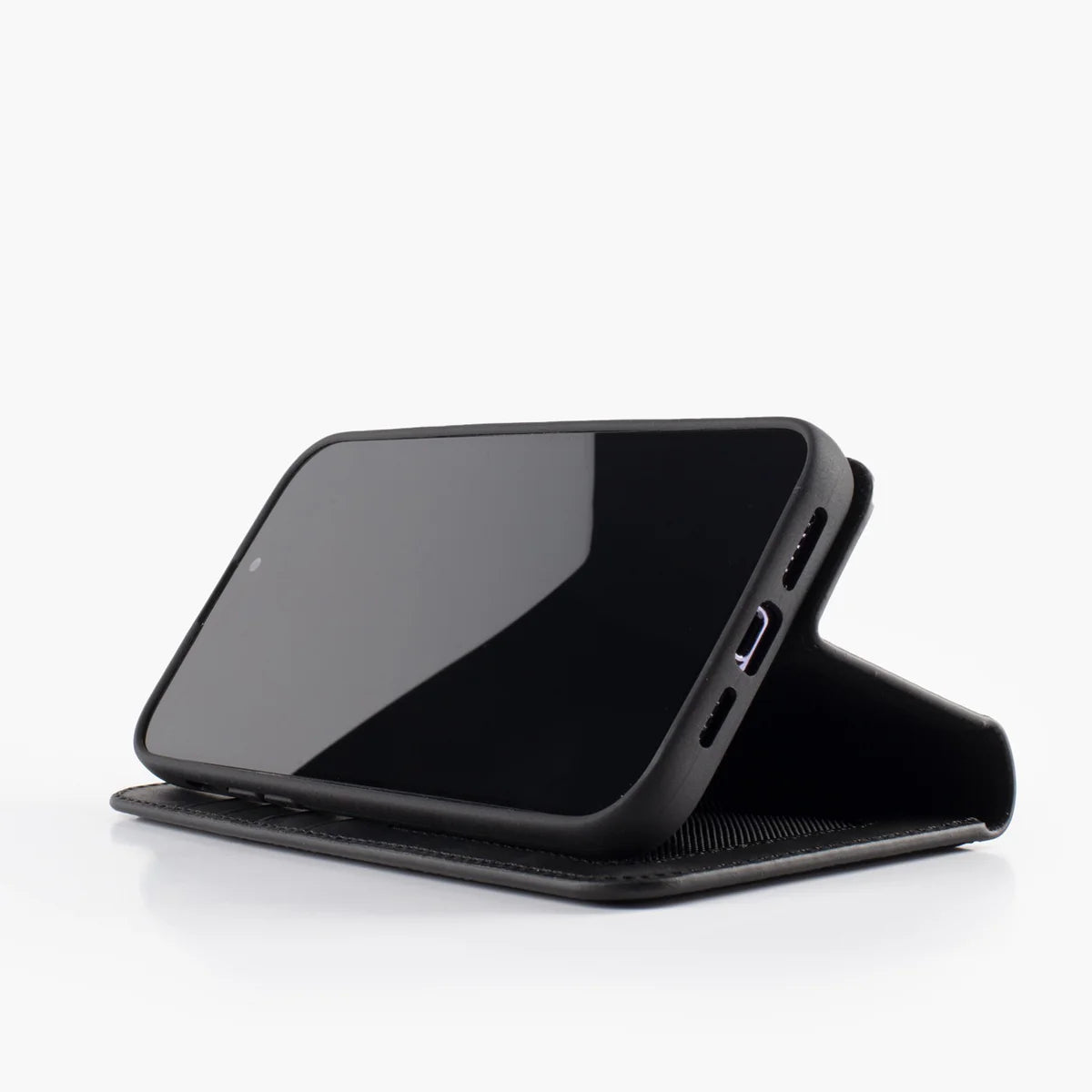 Wachikopa Echtleder 2-in-1 Book Case für iPhone 15 Pro Max – Schwarz