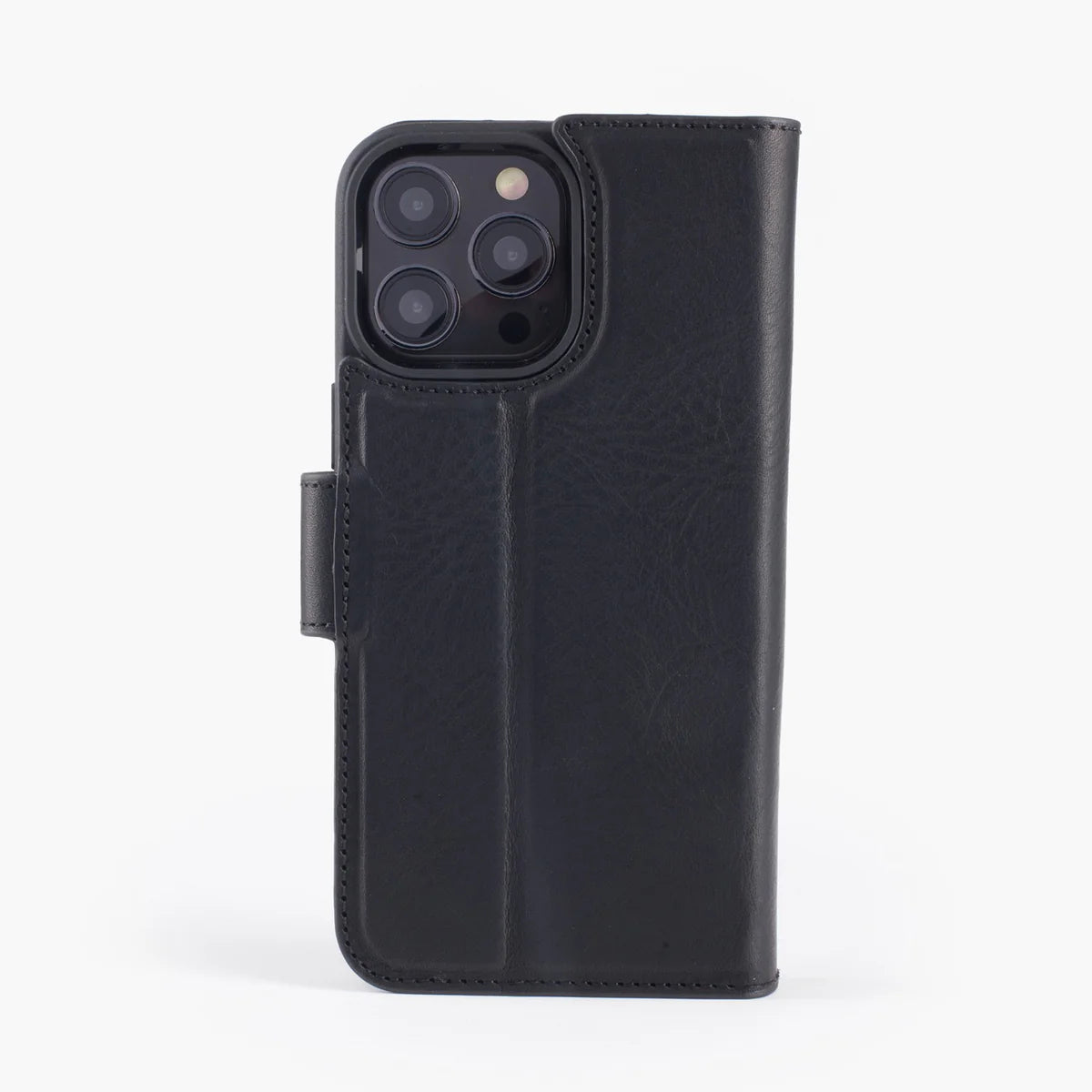 Wachikopa Echtleder 2-in-1 Book Case für iPhone 15 Pro Max – Schwarz