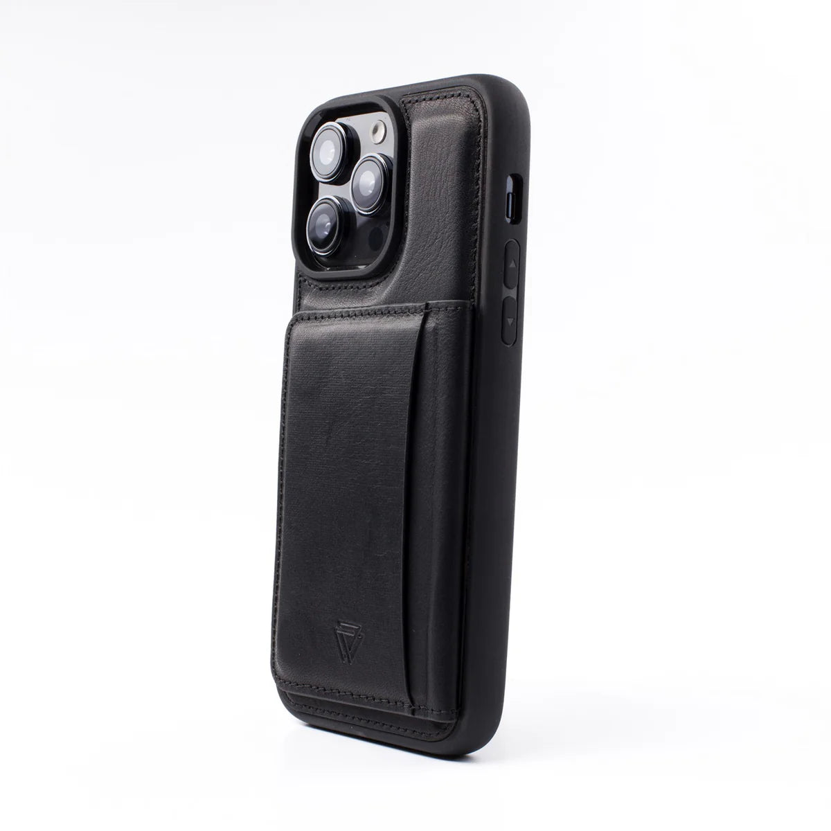 Wachikopa Echtleder Hülle Schwarz mit Kartenfach & Standfunktion für iPhone 15 Pro Max
