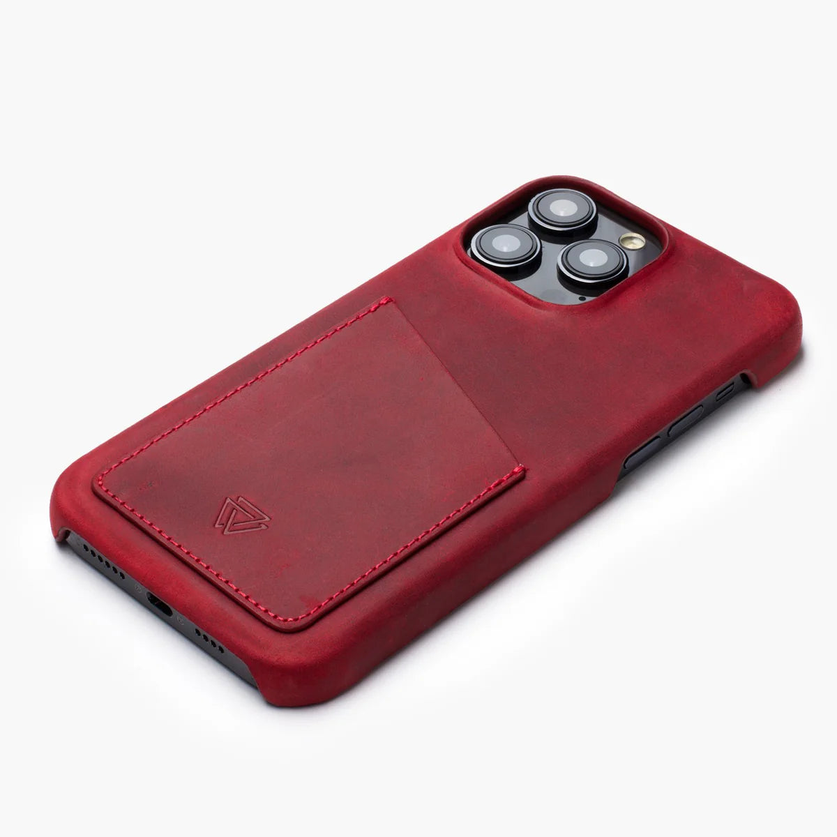 Wachikopa Echtleder Hülle für iPhone 15 Pro Max – Rot mit Kartenfach