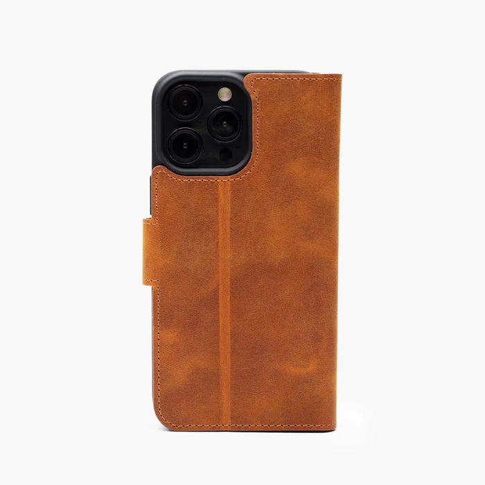 Wachikopa Echtleder Wallet Case für iPhone 16 – Braun
