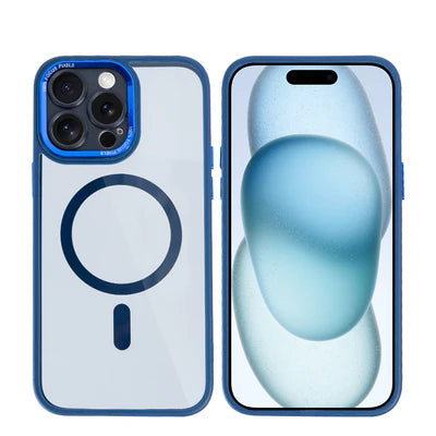 RIXUS Magnet Hülle mit Kameraschutzglas – Blau – iPhone 15 Pro Max