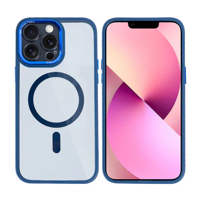 RIXUS iPhone 13 Pro Max Hülle mit MagSafe und Metall-Kameraschutz – Blau