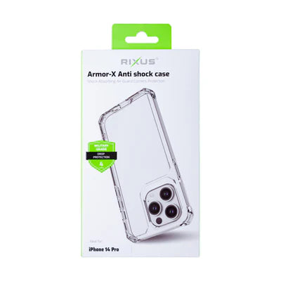 RIXUS Armor-X Anti-Schock Hülle – Transparent – für iPhone 14 Pro