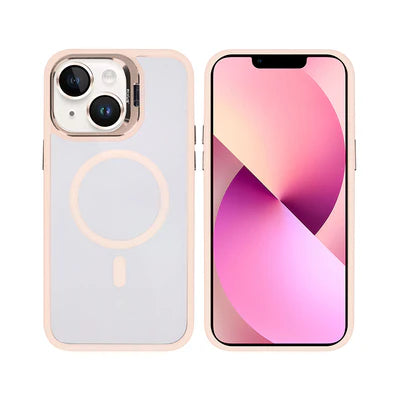 RIXUS MagSafe‑Clear‑Hülle in Roségold mit Kameraschutz – für iPhone 14