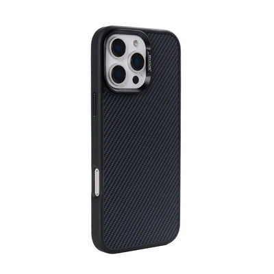 Carbon Look Schutzhülle für iPhone 16 Pro Max – Schwarz