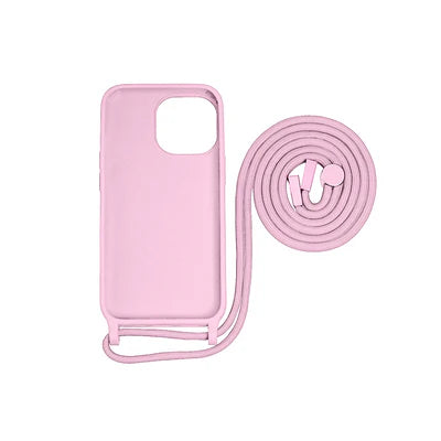 RIXUS Umhängehülle Rosa – Handyhülle mit Band für iPhone 15 Pro