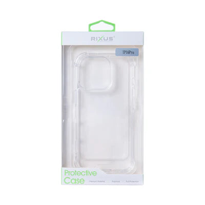 RIXUS Stoßfeste Klare Hülle für iPhone 16 Pro – Transparent