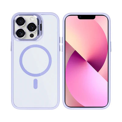 RIXUS iPhone 13 Pro Max Hülle mit Kameraschutz und MagSafe – Lila/Transparent