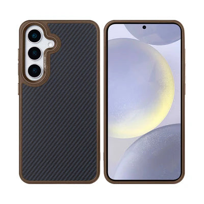 RIXUS Carbon Case Braun – Für Galaxy S25+