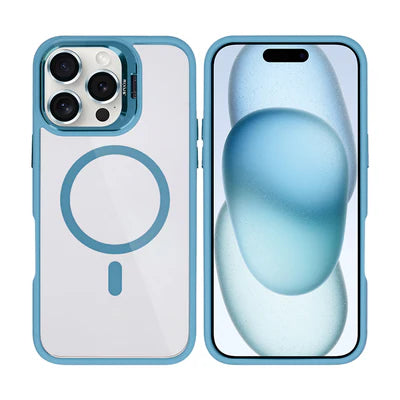RIXUS MagSafe Schutzhülle mit Kamera-Schutzglas für iPhone 16 Pro Max – BabyBlau