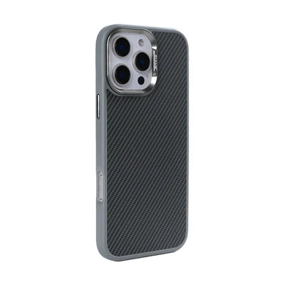 Carbon Look Schutzhülle für iPhone 16 Pro Max – Schwarz/Grau