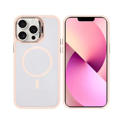 RIXUS iPhone 13 Pro Max Hülle mit Kameraschutz und MagSafe – Roségold/Transparent