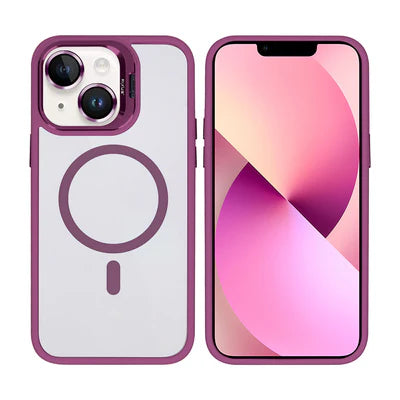 RIXUS MagSafe‑Hülle mit Kameraschutz – Violett Transparent – für iPhone 14