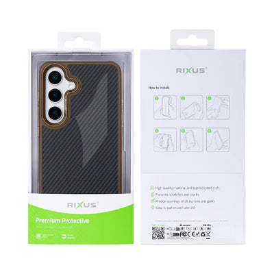 RIXUS Carbon Case Braun – Für Galaxy S25+