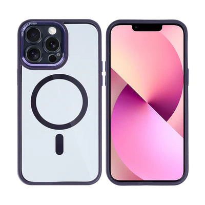 RIXUS iPhone 13 Pro Max Hülle mit MagSafe und Metall-Kameraschutz – Dunkellila