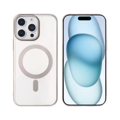 RIXUS Magnet Case – Titanium Gray | Transparentes MagSafe Case für iPhone 15 Pro Max