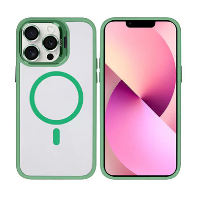 RIXUS iPhone 13 Pro Max Hülle mit Kameraschutz und MagSafe – Grün/Transparent