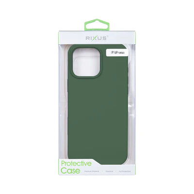 RIXUS Silikonhülle für iPhone 16 Pro Max – Dunkelgrün