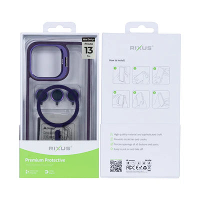 RIXUS MagSafe Case mit Kameraschutz – Dunkellila (iPhone 13 Pro)